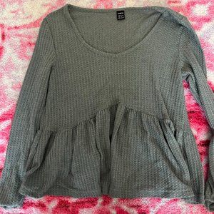 Tiered Long Sleeve Stitched Top